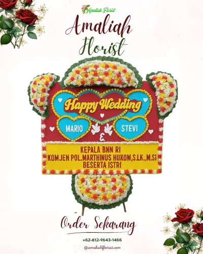 Karangan Papan Bunga Pernikahan di Maitara Utara